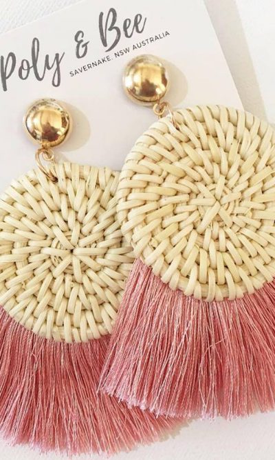 What's not to love about handmade? Our friends at Polly and Bee have been bust making the Rattan Weave Fan Tassel Earrings. 2