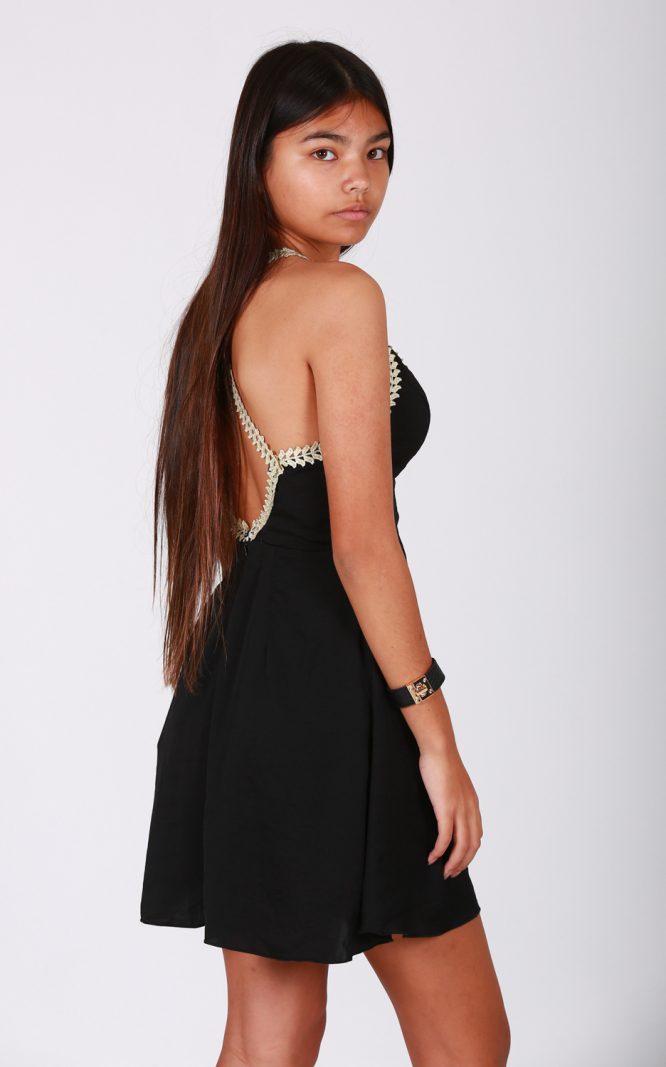 Fiesta Forever Dress - Black and Gold side