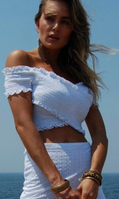 Shayla White Cropped Top - White Sandstorm front
