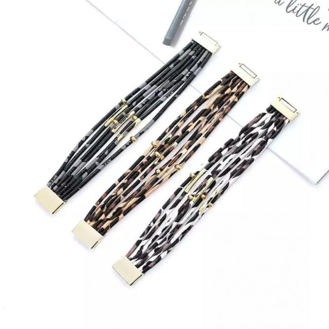 Leopard Print Magnetic Bracelets flat