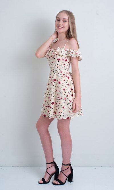 Mallory Beige Mini Dress - Luvalot 2
