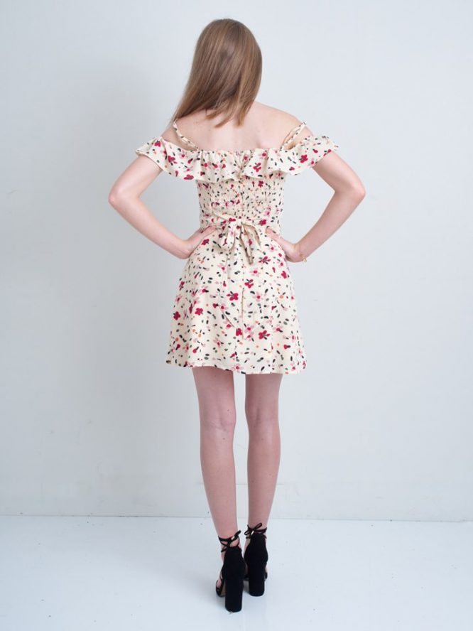 Mallory Beige Mini Dress - Luvalot back