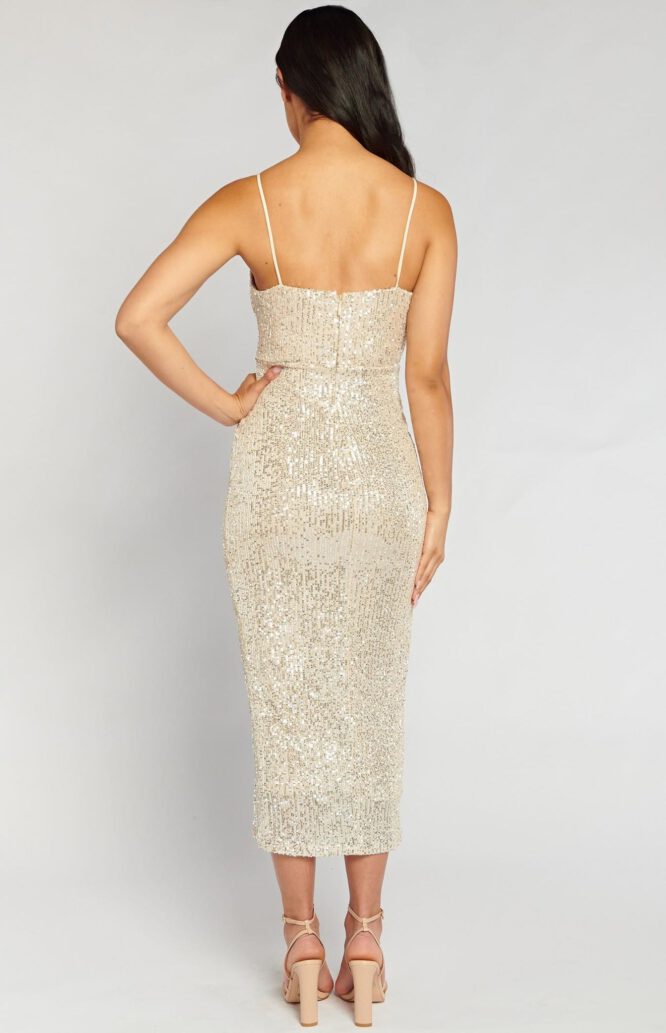 Devin Gold Shimmer Dress - Style State