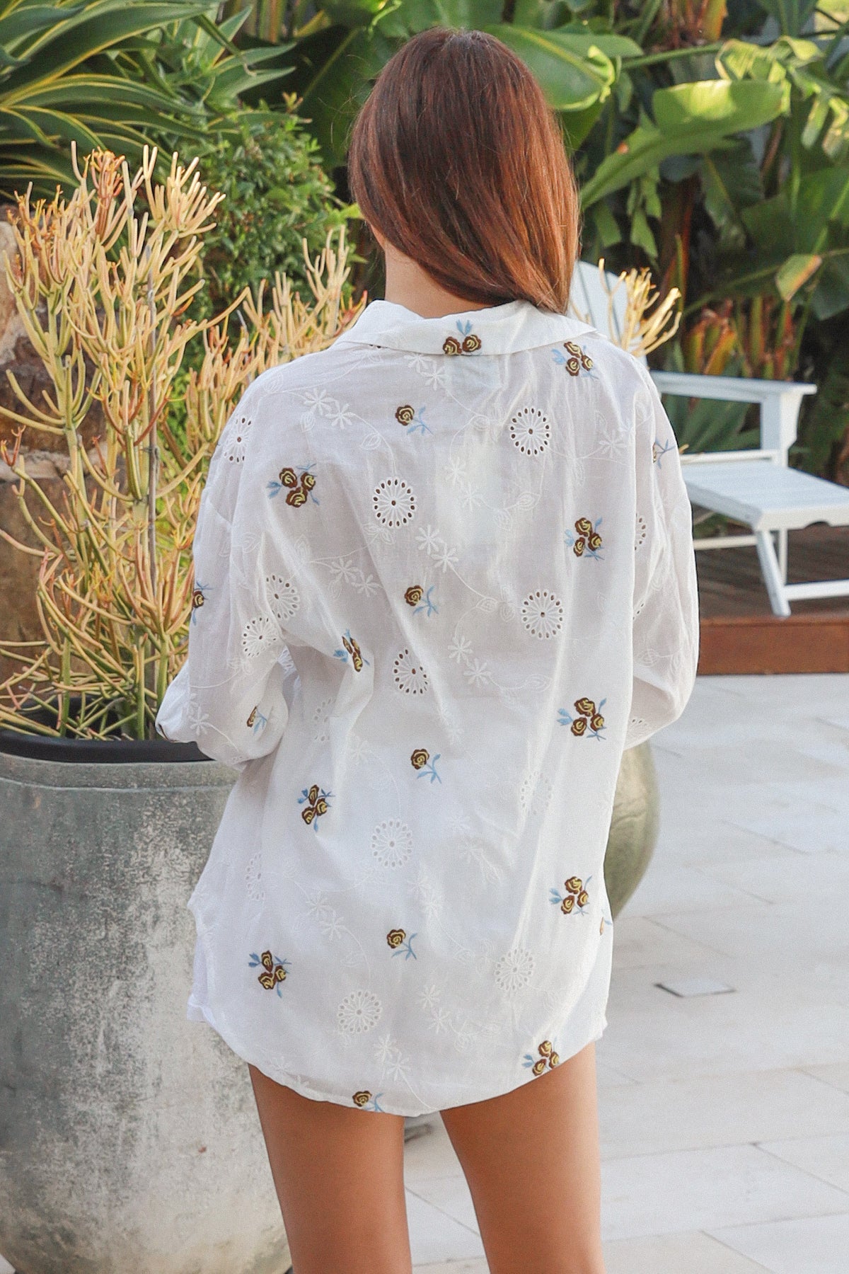 Posy Cotton Long Sleeve Shirt - Salty Palm
